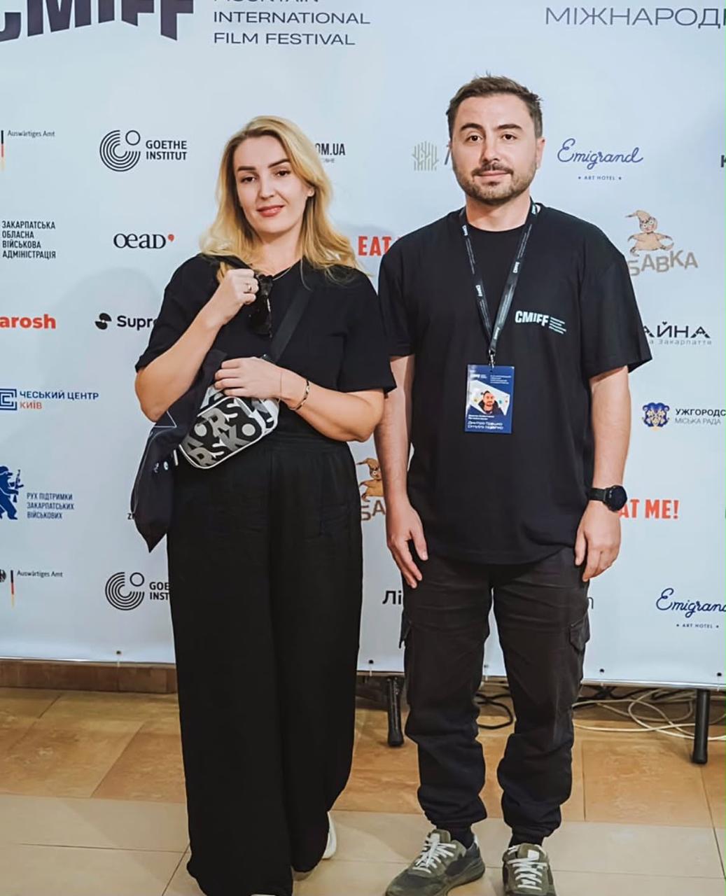 Diana Haidanka with Dmytro Hreshko. Author: Carpathian Mountain International Film Festival