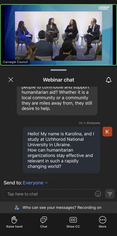 Онлайн-конференція Carnegie Council "RE-ENVISIONING HUMANITARIANISM FOR A CHANGING WORLD" Онлайн-конференція Carnegie Council "RE-ENVISIONING HUMANITARIANISM FOR A CHANGING WORLD"